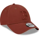 petten-gebogen-bruin-verstelbaar-9forty-washed-canvas-van-boston-red-sox-mlb-van-new-era