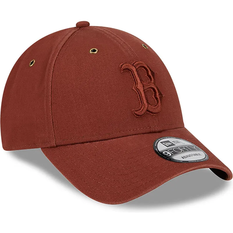 petten-gebogen-bruin-verstelbaar-9forty-washed-canvas-van-boston-red-sox-mlb-van-new-era