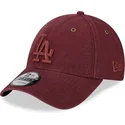 petten-gebogen-rood-verstelbaar-9forty-washed-canvas-van-los-angeles-dodgers-mlb-van-new-era