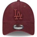 petten-gebogen-rood-verstelbaar-9forty-washed-canvas-van-los-angeles-dodgers-mlb-van-new-era
