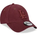 petten-gebogen-rood-verstelbaar-9forty-washed-canvas-van-los-angeles-dodgers-mlb-van-new-era