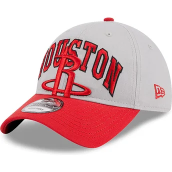 Petten gebogen grijs verstelbaar 9TWENTY Tip Off 2023 van Houston Rockets NBA van New Era