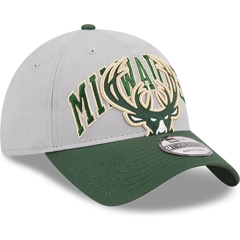 petten-gebogen-grijs-verstelbaar-9twenty-tip-off-2023-van-milwaukee-bucks-nba-van-new-era