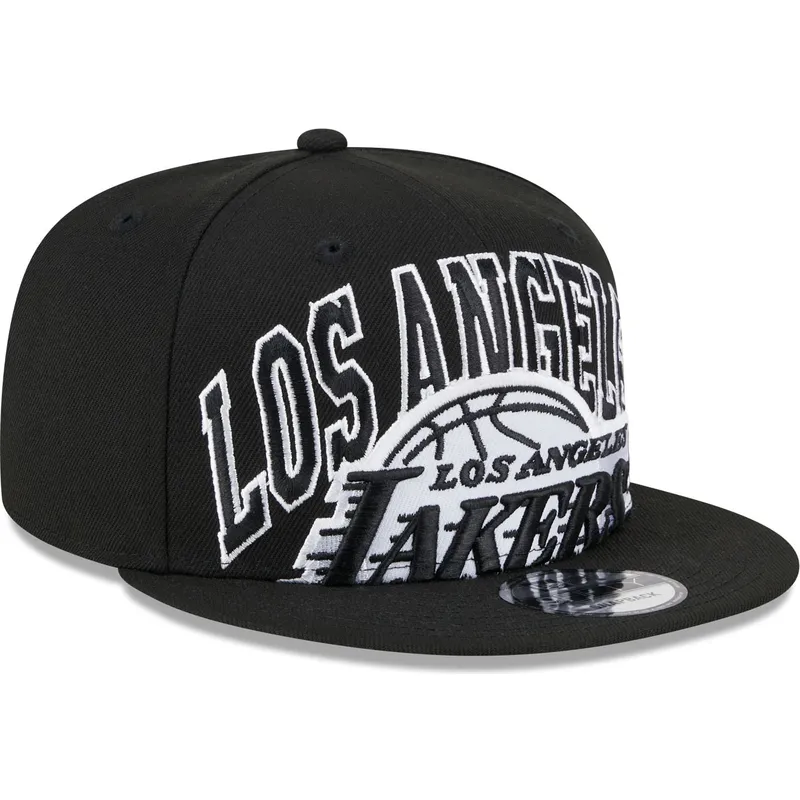 petten-plat-zwart-snapback-9fifty-tip-off-2023-van-los-angeles-lakers-nba-van-new-era