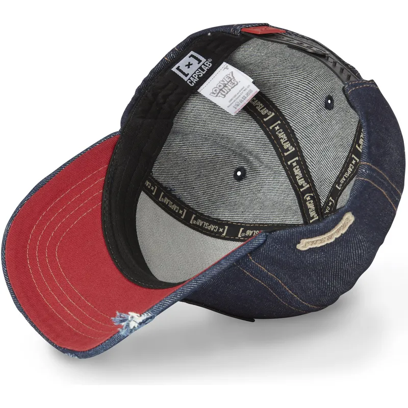petten-gebogen-marineblauw-snapback-denim-loo8-coy1-coyote-looney-tunes-van-capslab
