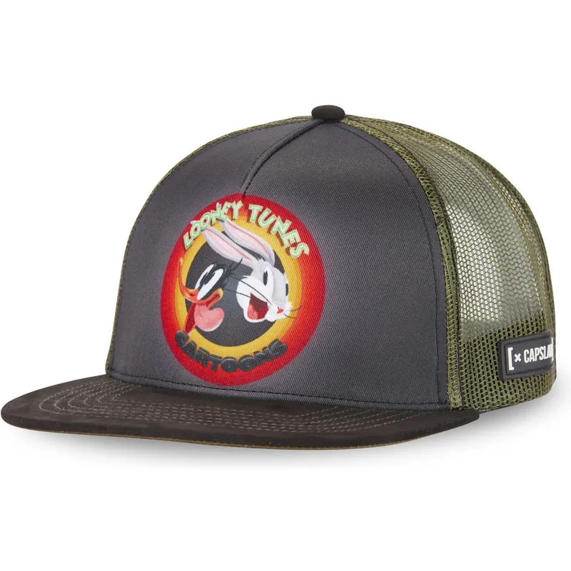 petten-plat-grijs-snapback-loo8-rin-bugs-bunny-en-daffy-duck-looney-tunes-van-capslab