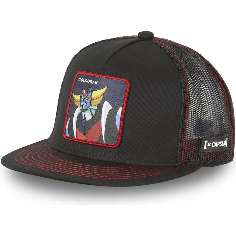 petten-plat-zwart-snapback-goldorak-uf1-goldorak-robot-grendizer-van-capslab
