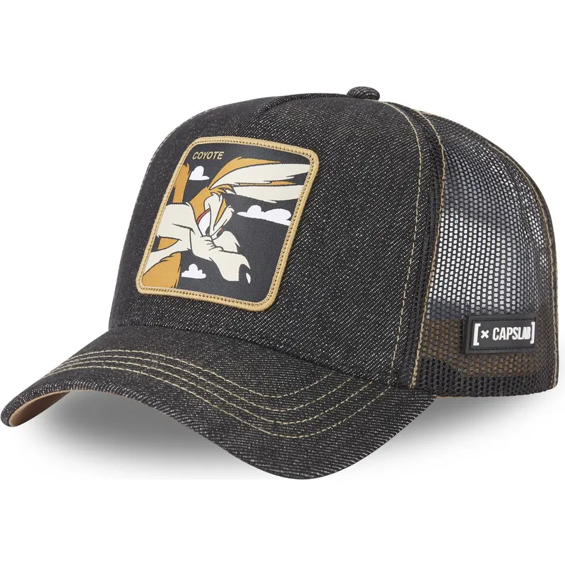 petten-gebogen-zwart-snapback-denim-loo8-coy2-coyote-looney-tunes-van-capslab