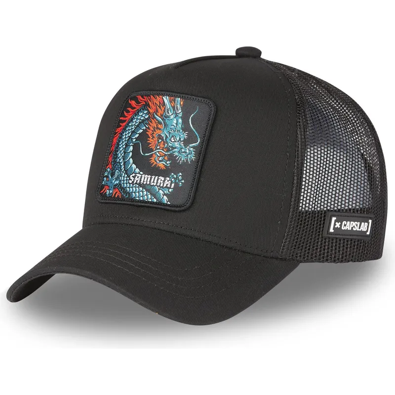 petten-gebogen-zwart-snapback-samurai-dra1-draak-fabeldieren-van-capslab