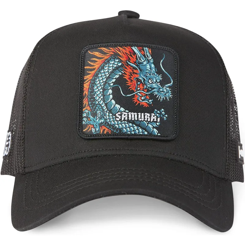 petten-gebogen-zwart-snapback-samurai-dra1-draak-fabeldieren-van-capslab