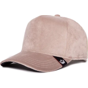 Petten gebogen beige snapback Velour Blank The Farm van...