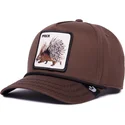petten-gebogen-bruin-snapback-prick-porcupine-100-the-farm-all-over-canvas-the-farm-van-goorin-bros