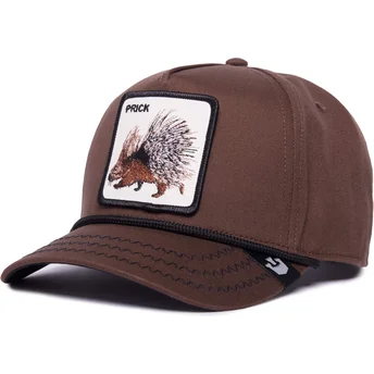 petten-gebogen-bruin-snapback-prick-porcupine-100-the-farm-all-over-canvas-the-farm-van-goorin-bros