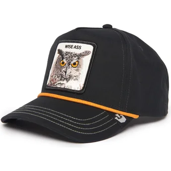 Petten gebogen zwart snapback Wise Owl 100 The Farm All Over Canvas The Farm van Goorin Bros.