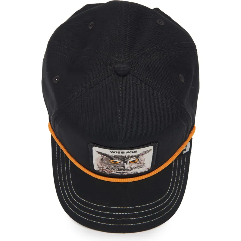 petten-gebogen-zwart-snapback-wise-owl-100-the-farm-all-over-canvas-the-farm-van-goorin-bros petten-gebogen-zwart-snapback-wise-owl-100-the-farm-all-over-canvas-the-farm-van-goorin-bros