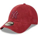 petten-gebogen-rood-verstelbaar-9forty-towelling-van-new-york-yankees-mlb-van-new-era