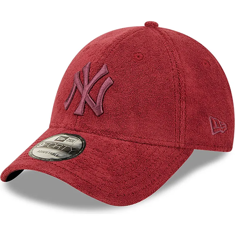 petten-gebogen-rood-verstelbaar-9forty-towelling-van-new-york-yankees-mlb-van-new-era
