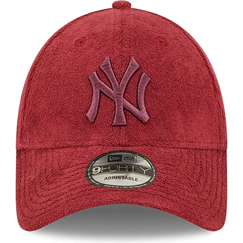 petten-gebogen-rood-verstelbaar-9forty-towelling-van-new-york-yankees-mlb-van-new-era