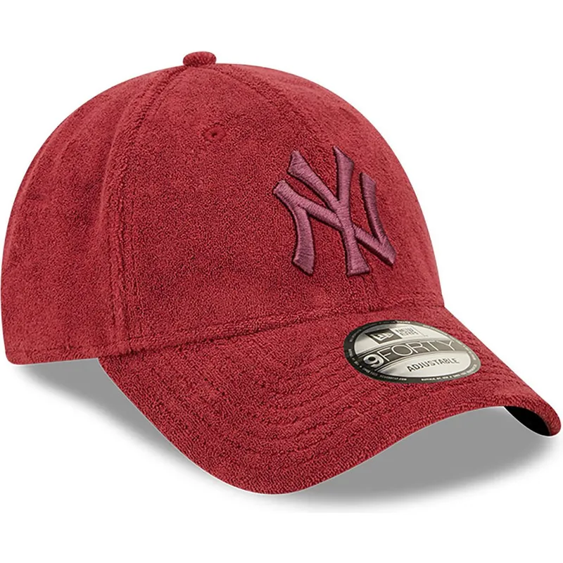 petten-gebogen-rood-verstelbaar-9forty-towelling-van-new-york-yankees-mlb-van-new-era