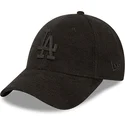 petten-gebogen-zwart-verstelbaar-9forty-towelling-van-los-angeles-dodgers-mlb-van-new-era