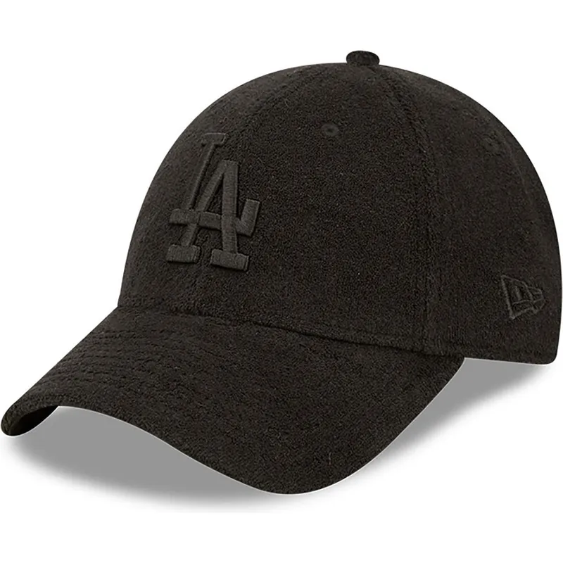 petten-gebogen-zwart-verstelbaar-9forty-towelling-van-los-angeles-dodgers-mlb-van-new-era