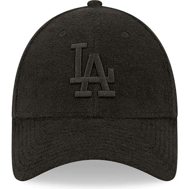 petten-gebogen-zwart-verstelbaar-9forty-towelling-van-los-angeles-dodgers-mlb-van-new-era