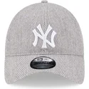 petten-gebogen-grijs-verstelbaar-9twenty-herringbone-van-new-york-yankees-mlb-van-new-era