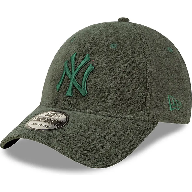 petten-gebogen-groen-verstelbaar-9forty-towelling-van-new-york-yankees-mlb-van-new-era