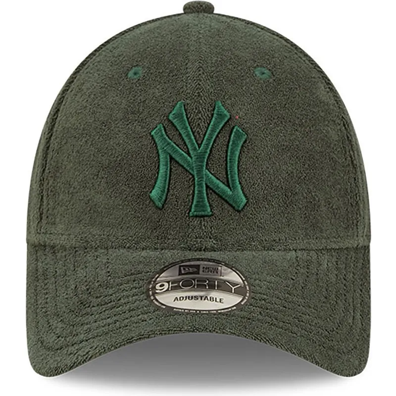 petten-gebogen-groen-verstelbaar-9forty-towelling-van-new-york-yankees-mlb-van-new-era