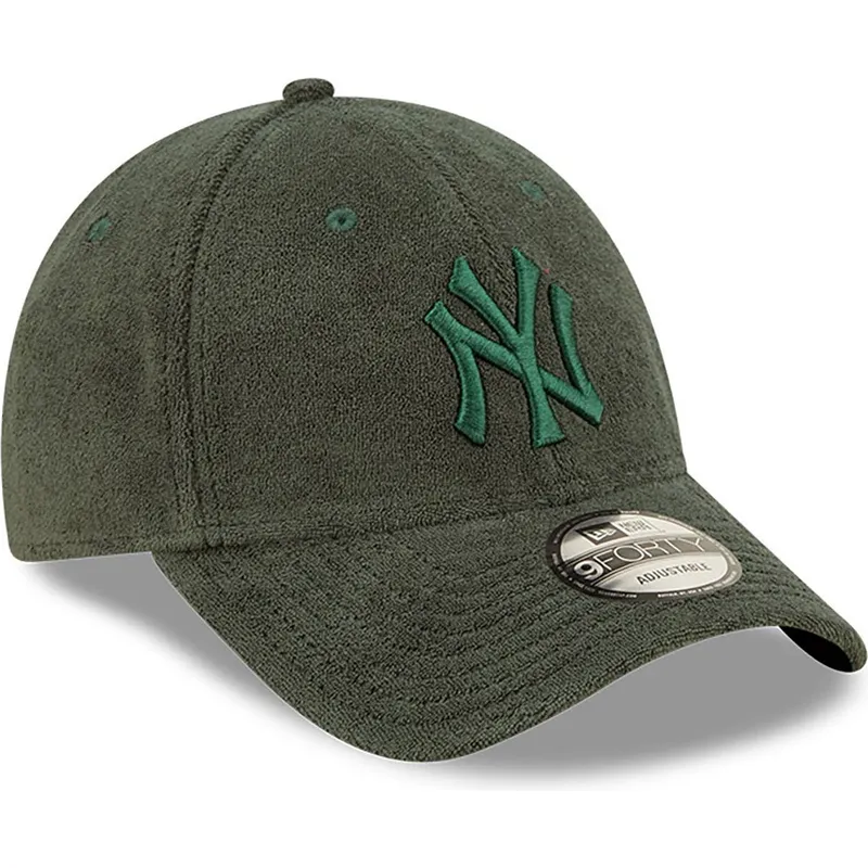 petten-gebogen-groen-verstelbaar-9forty-towelling-van-new-york-yankees-mlb-van-new-era