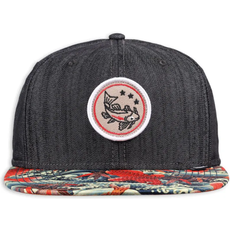 petten-plat-zwart-snapback-koi-linen-van-djinns petten-plat-zwart-snapback-koi-linen-van-djinns