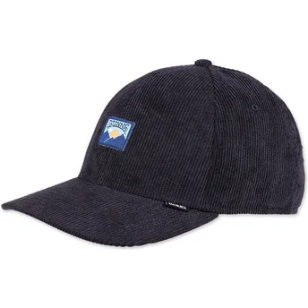Petten gebogen zwart snapback Cord Mountains TrueFit van Djinns