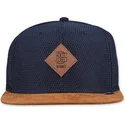 petten-plat-marineblauw-snapback-honey-knit-van-djinns