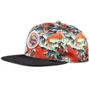 petten-plat-meerkleurig-snapback-koi-linen-van-djinns
