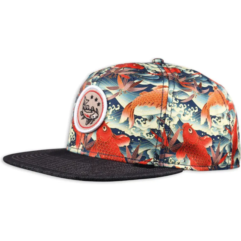 petten-plat-meerkleurig-snapback-koi-linen-van-djinns petten-plat-meerkleurig-snapback-koi-linen-van-djinns