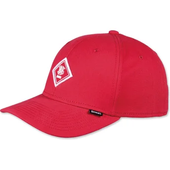 Petten gebogen rood verstelbaar Brushed Twill TrueFit 2.0 van Djinns