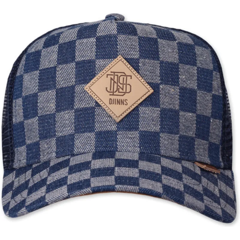 petten-gebogen-blauw-snapback-hft-denim-check-van-djinns