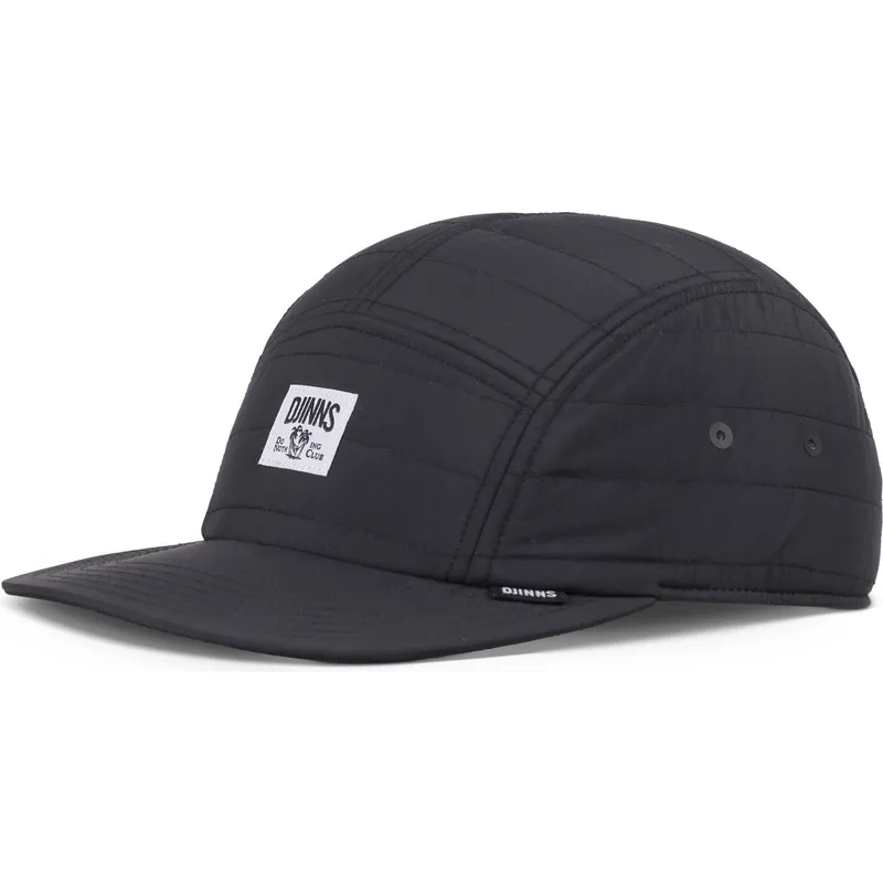 petten-plat-zwart-verstelbaar-puffy-nylon-van-djinns