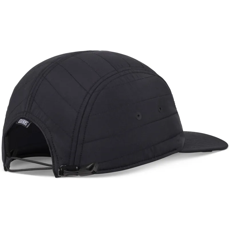 petten-plat-zwart-verstelbaar-puffy-nylon-van-djinns