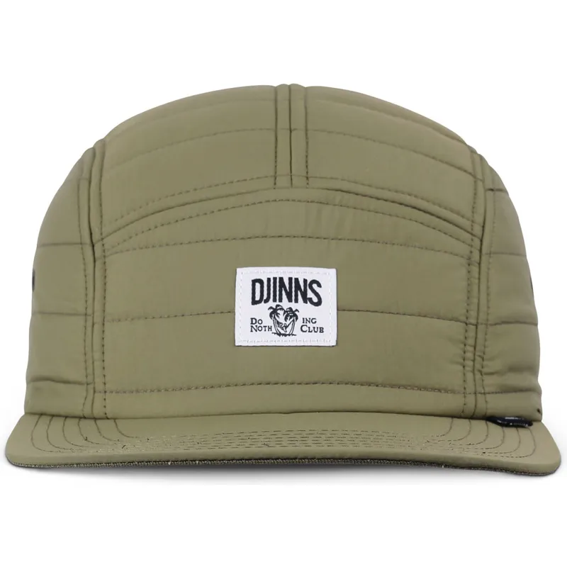 petten-plat-groen-verstelbaar-puffy-nylon-van-djinns