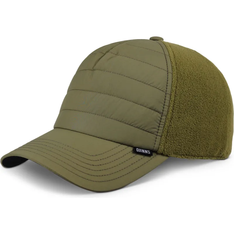 petten-gebogen-groen-snapback-hft-puffy-nylon-van-djinns