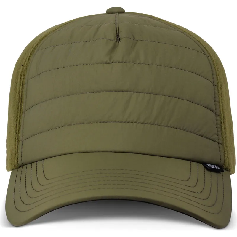 petten-gebogen-groen-snapback-hft-puffy-nylon-van-djinns