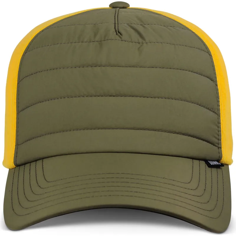 petten-gebogen-groen-snapback-hft-puffy-nylon-van-djinns
