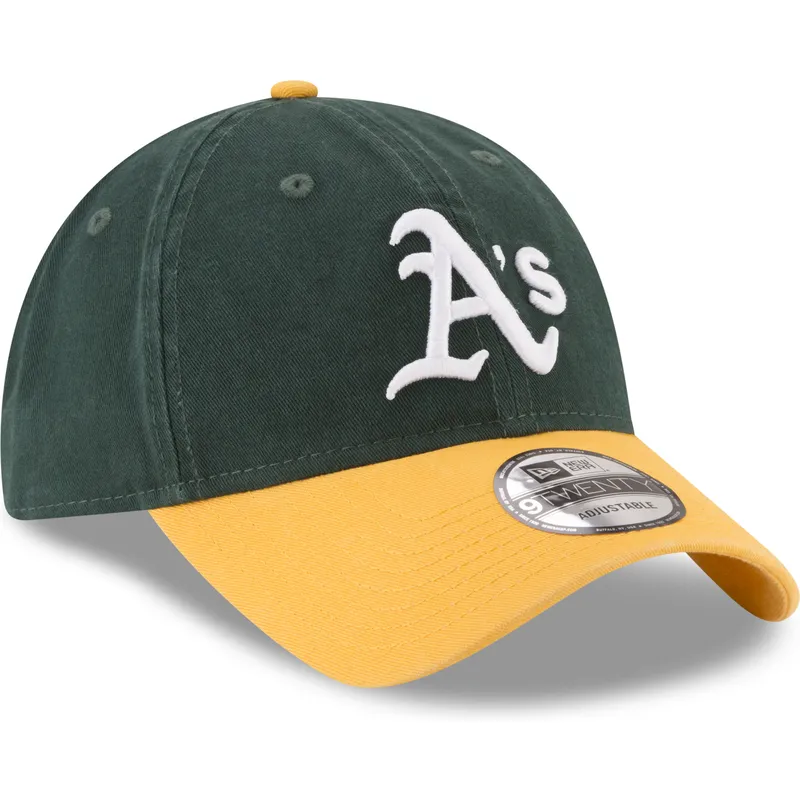 petten-gebogen-groen-verstelbaar-9twenty-core-classic-van-oakland-athletics-mlb-van-new-era