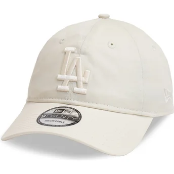Petten gebogen beige verstelbaar 9TWENTY League Essential van Los Angeles Dodgers MLB van New Era