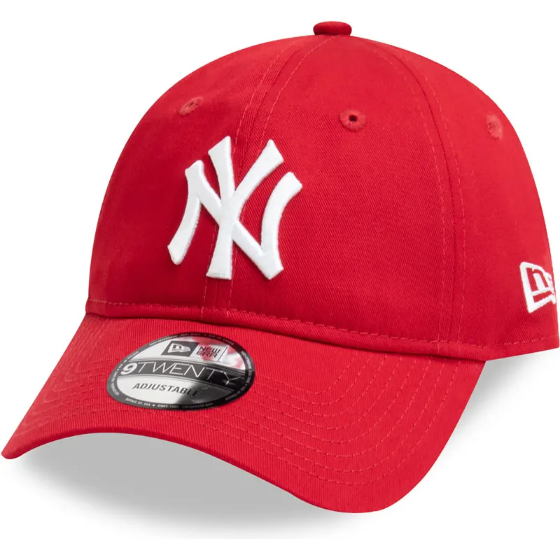 petten-gebogen-rood-verstelbaar-9twenty-league-essential-van-new-york-yankees-mlb-van-new-era