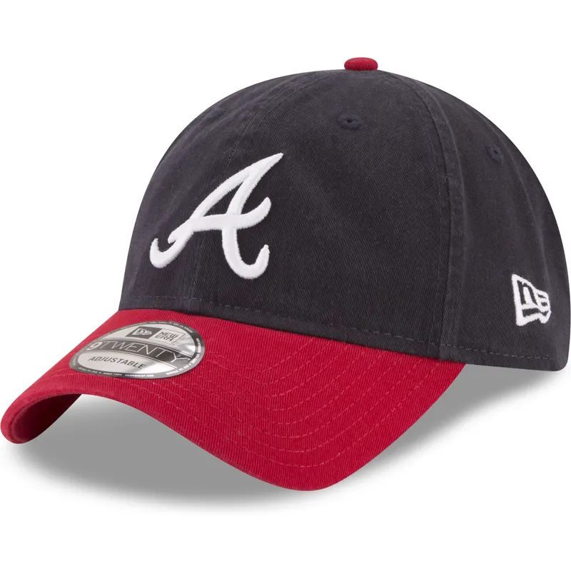 petten-gebogen-marineblauw-verstelbaar-9twenty-core-classic-van-atlanta-braves-mlb-van-new-era