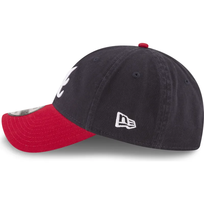 petten-gebogen-marineblauw-verstelbaar-9twenty-core-classic-van-atlanta-braves-mlb-van-new-era