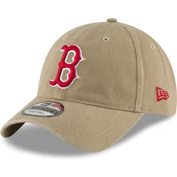 Petten gebogen bruin verstelbaar 9TWENTY Core Classic van Boston Red Sox MLB van New Era