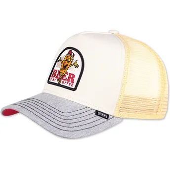 Petten gebogen wit snapback Food Beer Coffee HFT van Djinns